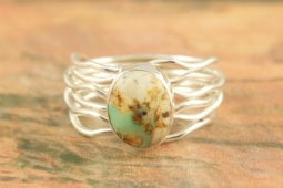 Boulder Turquoise Sterling Silver Branch Ring
